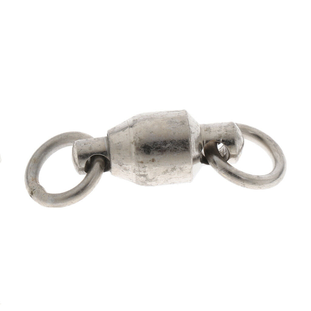 50 Pieces Ball Bearing Swivels Rings Clips Black Anticorrosion Fishing Accessory