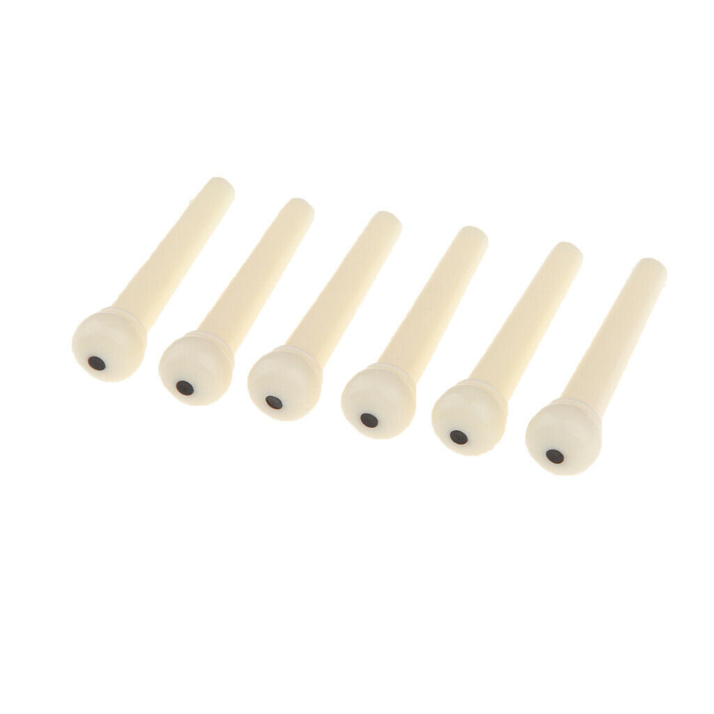 6 Pieces Guitar Bridge Pins,Folk Acoustic Guitar Plastic String Nails for Music