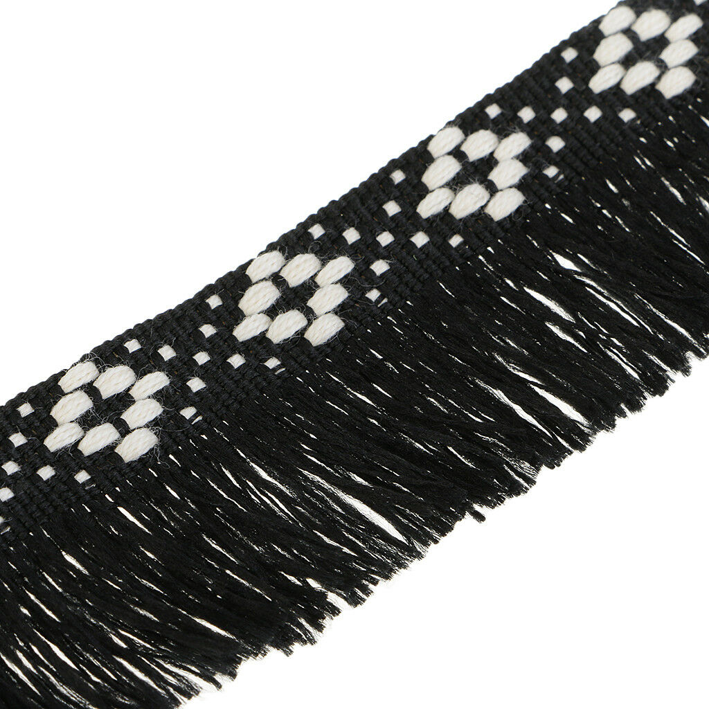 3 Yards Jacquard Ribbon Lace Trim Tassel Fringe Trim for DIY Cushion Curtain