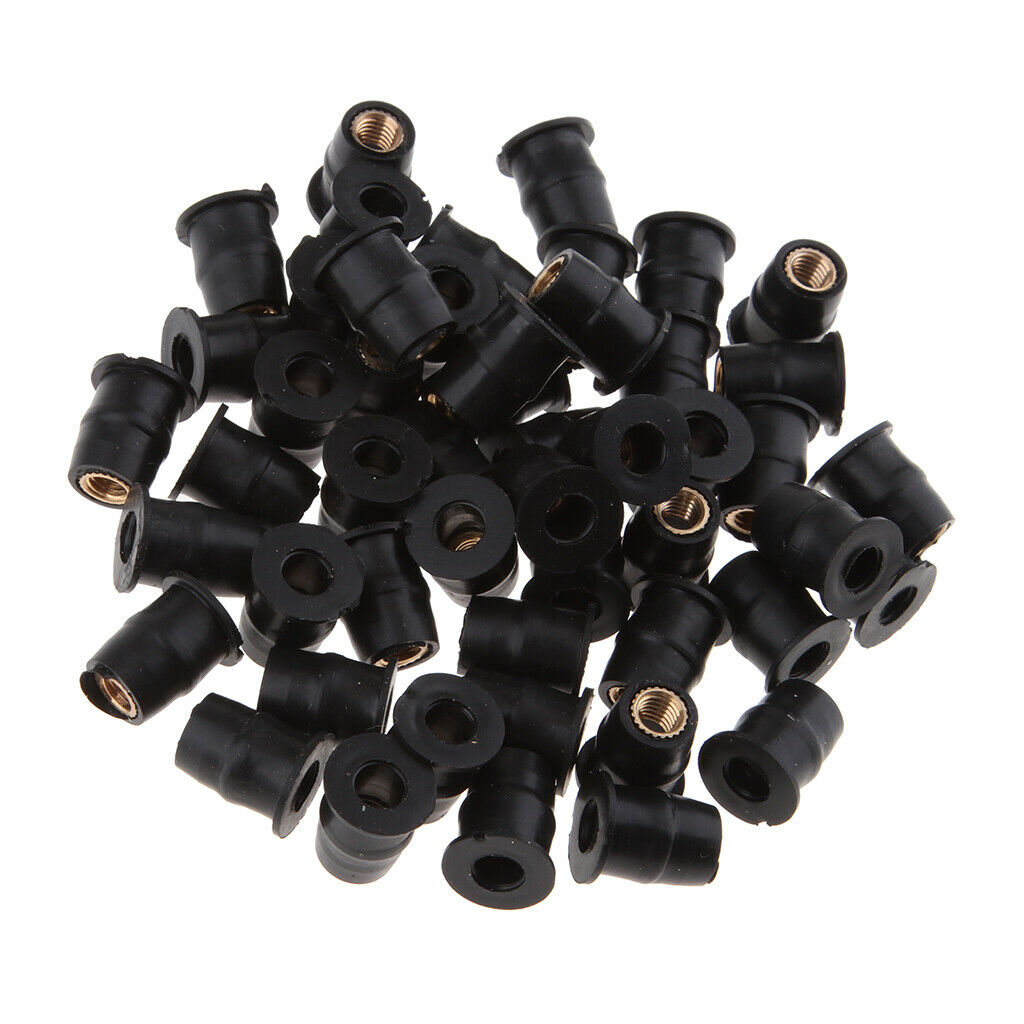 50X Plastic Motorcycle ATV Windscreen Well Nuts Rivet Fixing Kits Universal