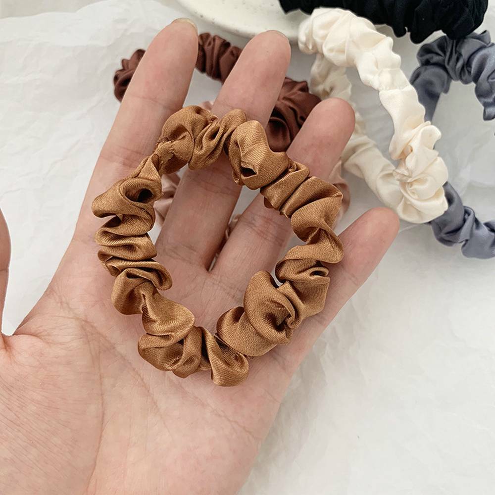 6PC/Set Elastic Hair Bands Silk Satin Scrunchie Hair Ties Ponytail Holder Ropes