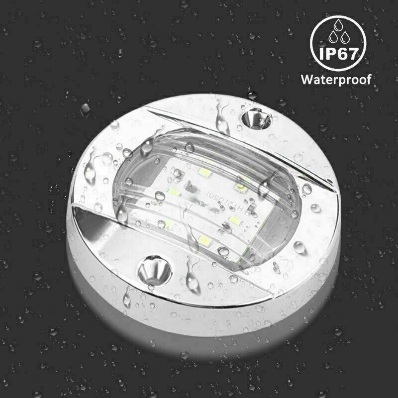 4X White 3" Round LED Side Marker Lights For Truck Trailer  Waterproof Clearance