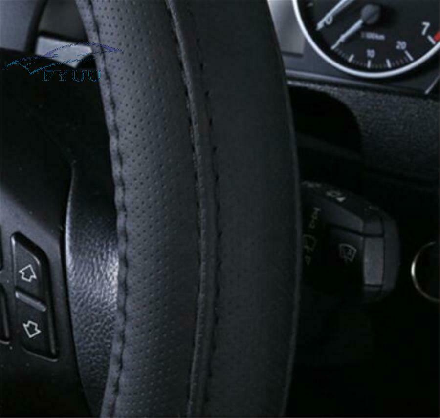 Affordable 37-38CM Automotive Leather Steering Wheel Streamlined Ventilating