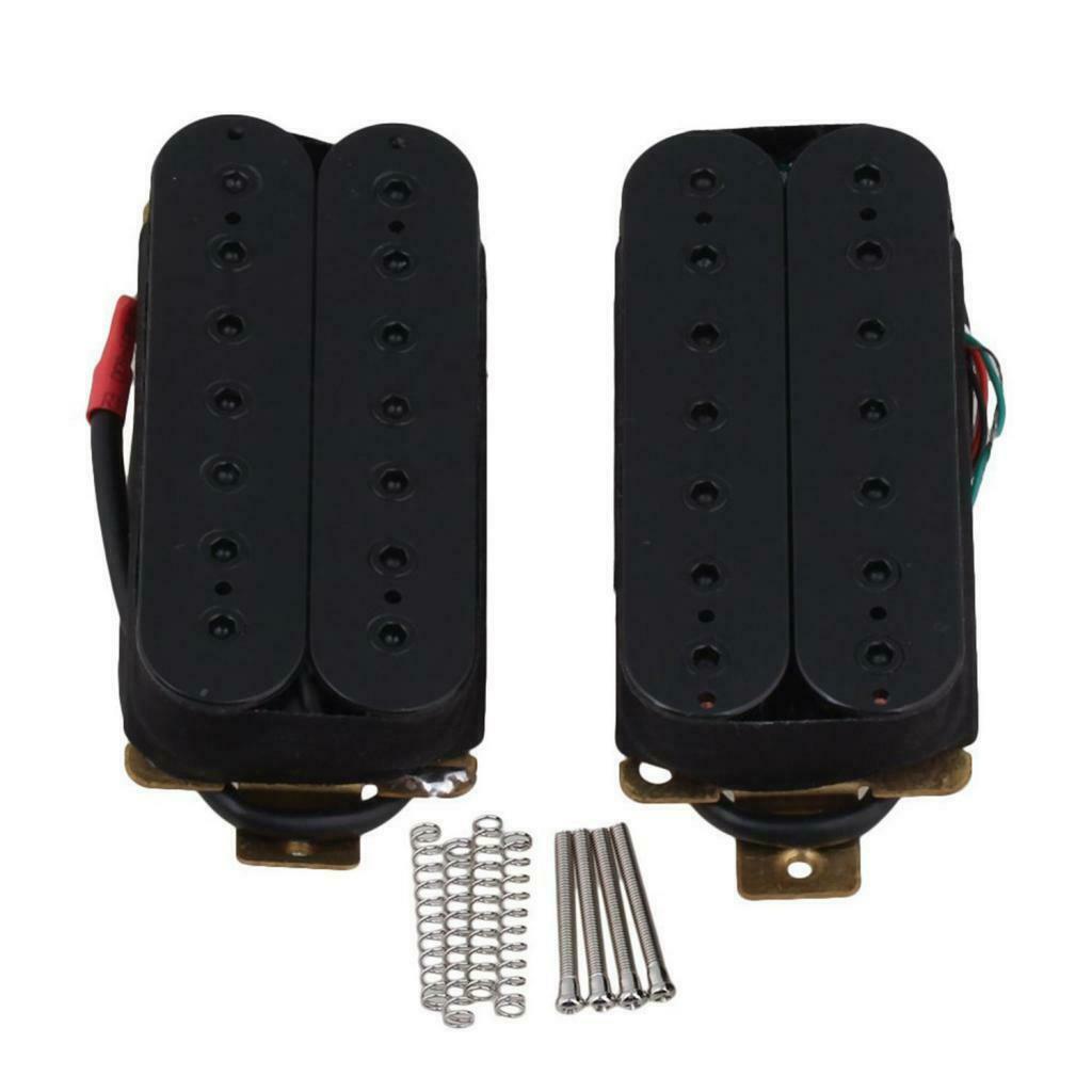 2PCS 7 String Double Coil Neck Bridge Pickup Guitar Humbucker Kit Black