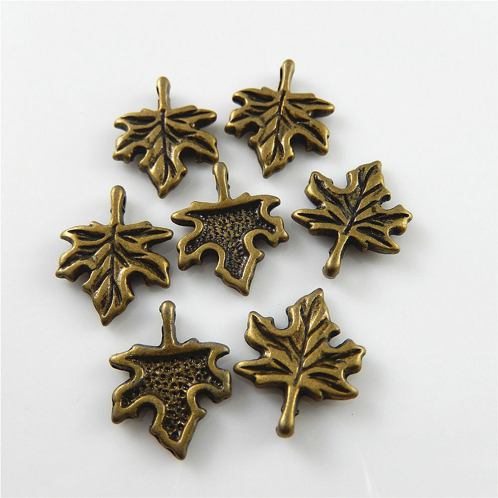 Wholesale 65pcs Zinc Alloy Mini Maple Leaves Pendants Charms Crafts Making 08209