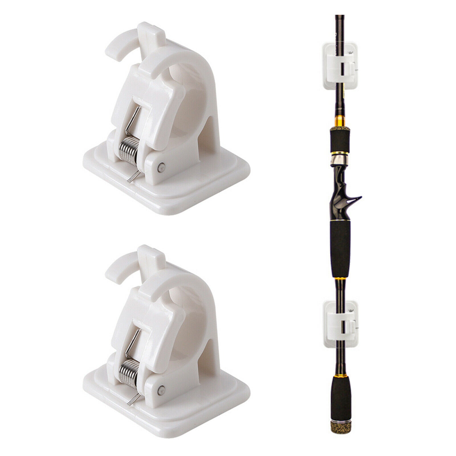 Fishing Rod Holder Durable Vertical Horizontal Clamp Rods Resting Clips
