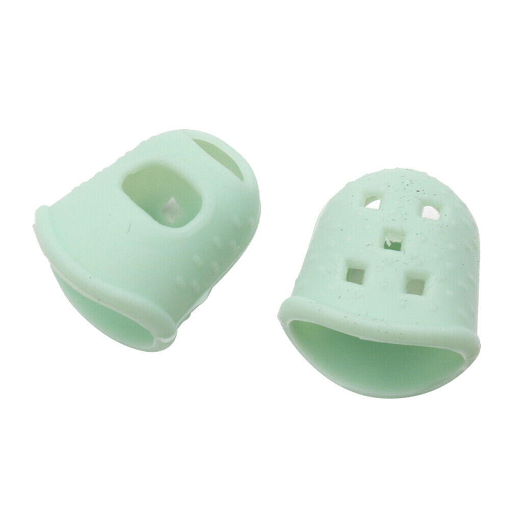 Silicone Kalimba Thumb Picks Finger Protector Fingertips for Beginner Green