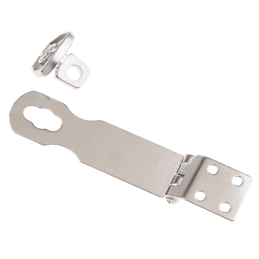 97mm/63mm Padlock Hasp Door Clasp Gate Lock Stainless Steel Twist Knob for Door