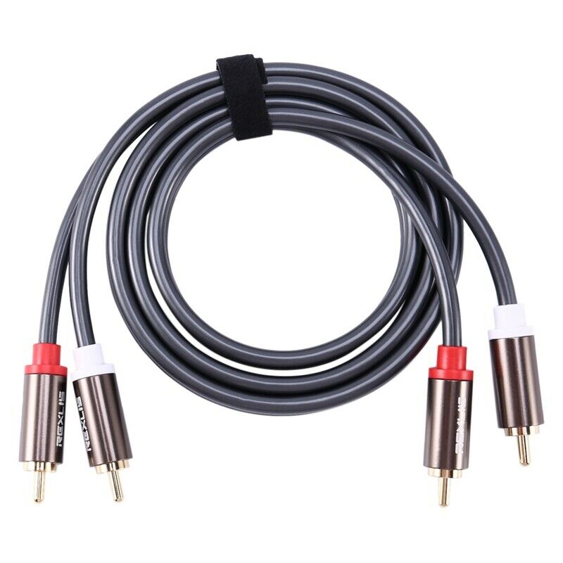 Rexlis 2 Rca to 2 Rca Male to Male Hifi Audio Cable Ofc Av Speaker Wire for TvH4
