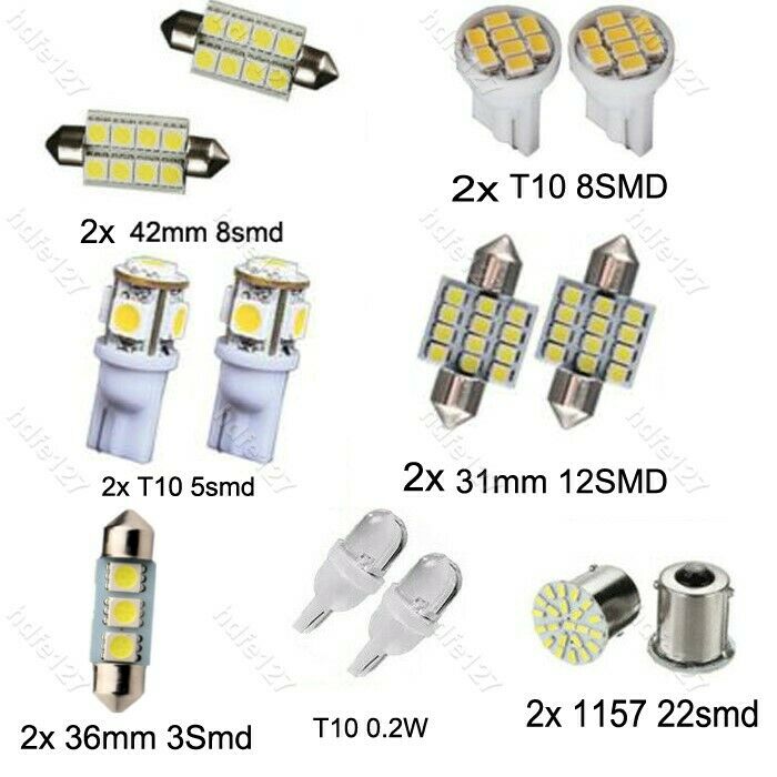 14x Car Interior Package Map Dome License Plate Mixed LED Light Accessories Kits