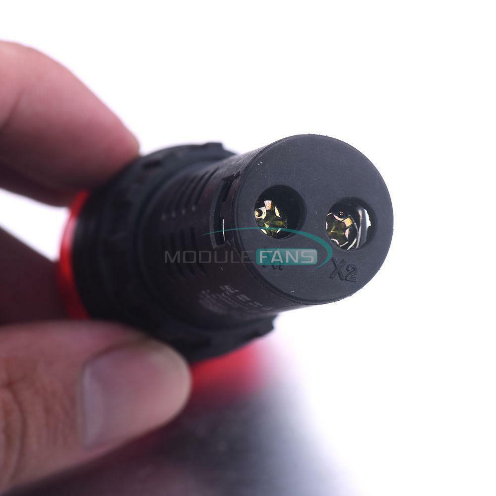 2PCS 12V 22mm AD16-22SM Red LED Flash Alarm Indicator Light Lamp with Buzze