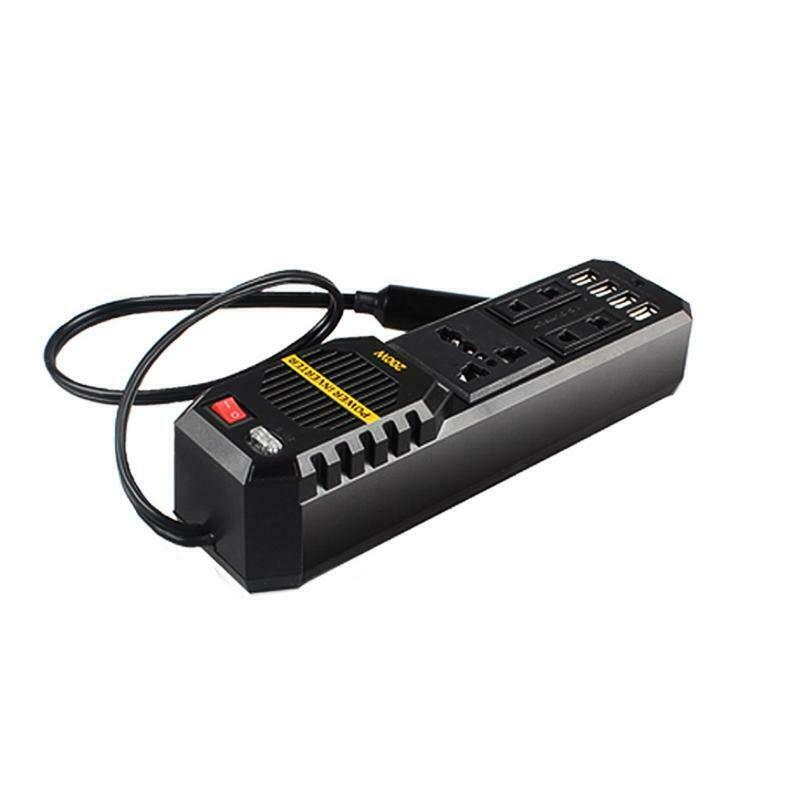200W Car 4 Port USB 12V DC to AC 220V Vehicle Power Inverter Adapter Converter