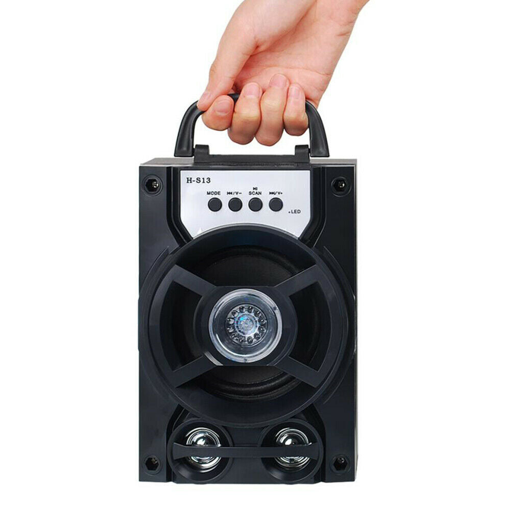 Black Portable Wireless Outdoor Bluetooth Soundbox w/ LED Light for Outdoor