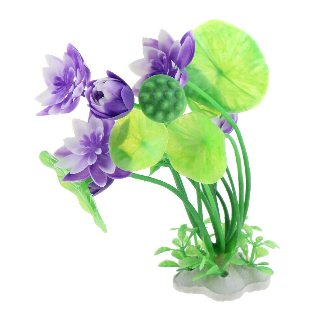 1 Pc Simulation Lotus Aquarium Landscape Artificial Fish Tank Plants Purple