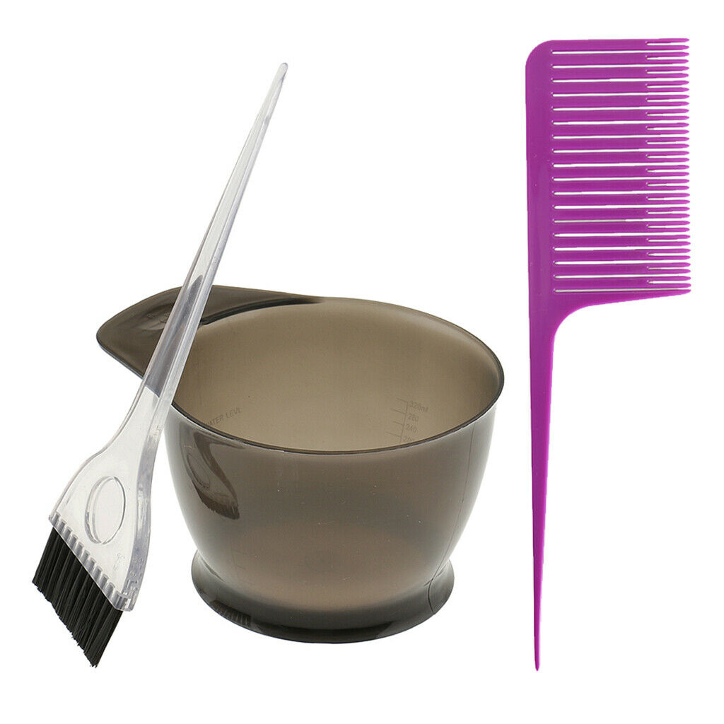 3Pcs Hair Color Tint Bowl Brush Weaving Hair Comb for Hair Dye Barber Kit