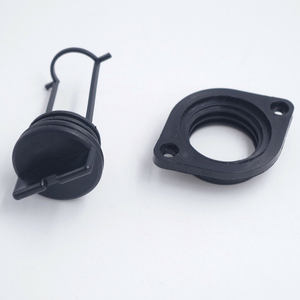 Black Boat Drain Screw Bung & Socket 30mm Large with Captive Plug /Boat