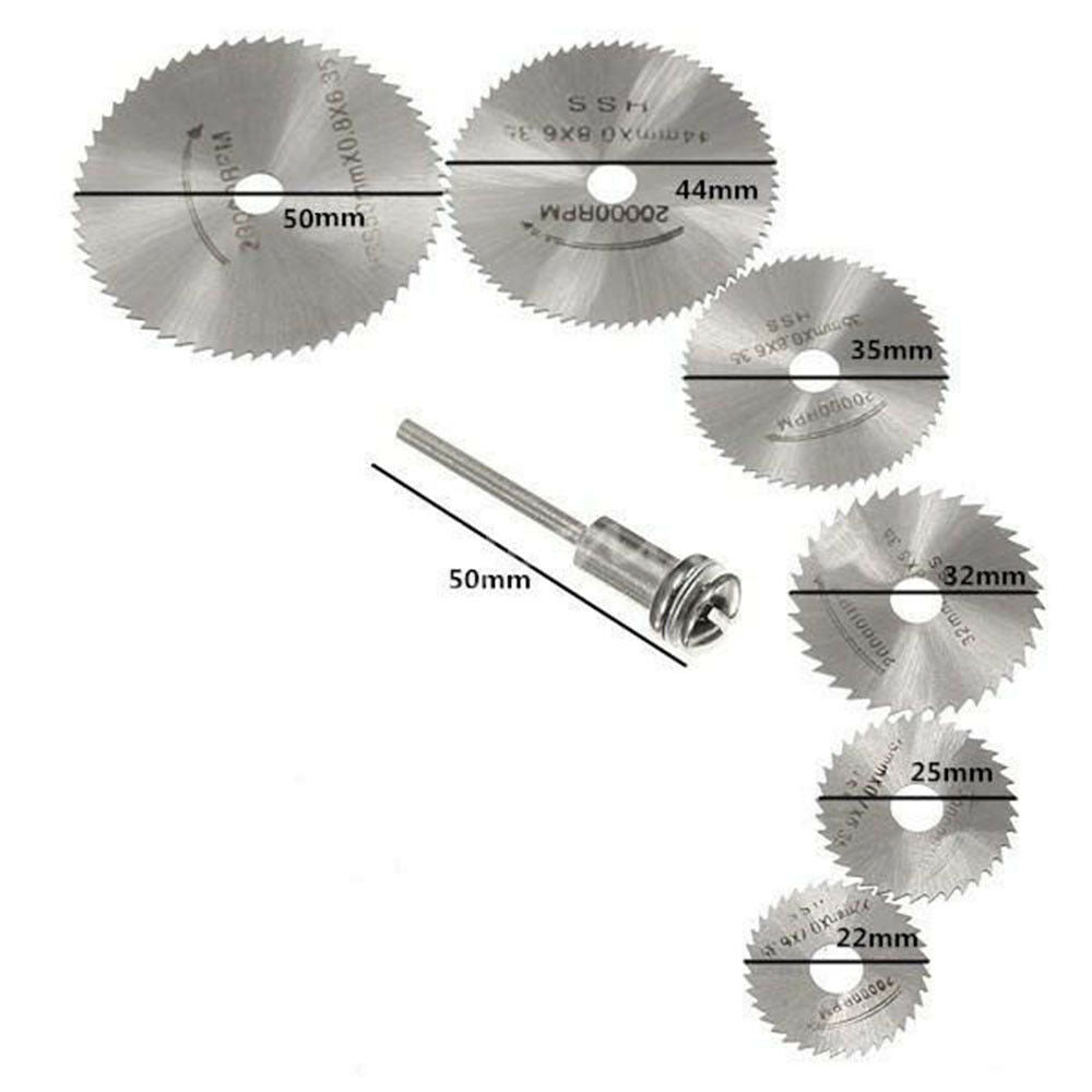 7x Circular Saw Disc Set Accessory Mini Drill Rotary Tool Wood Cutting Blade