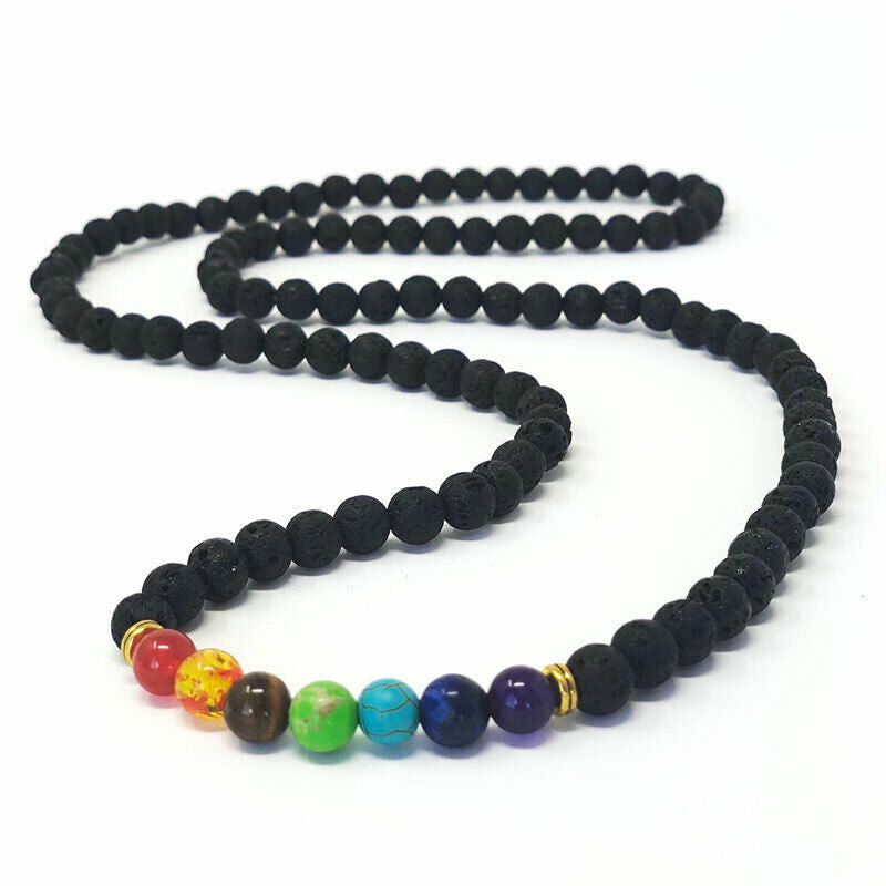 Bracelet + Necklace« Healing Of 7 Chakras » IN Stones Lava - New