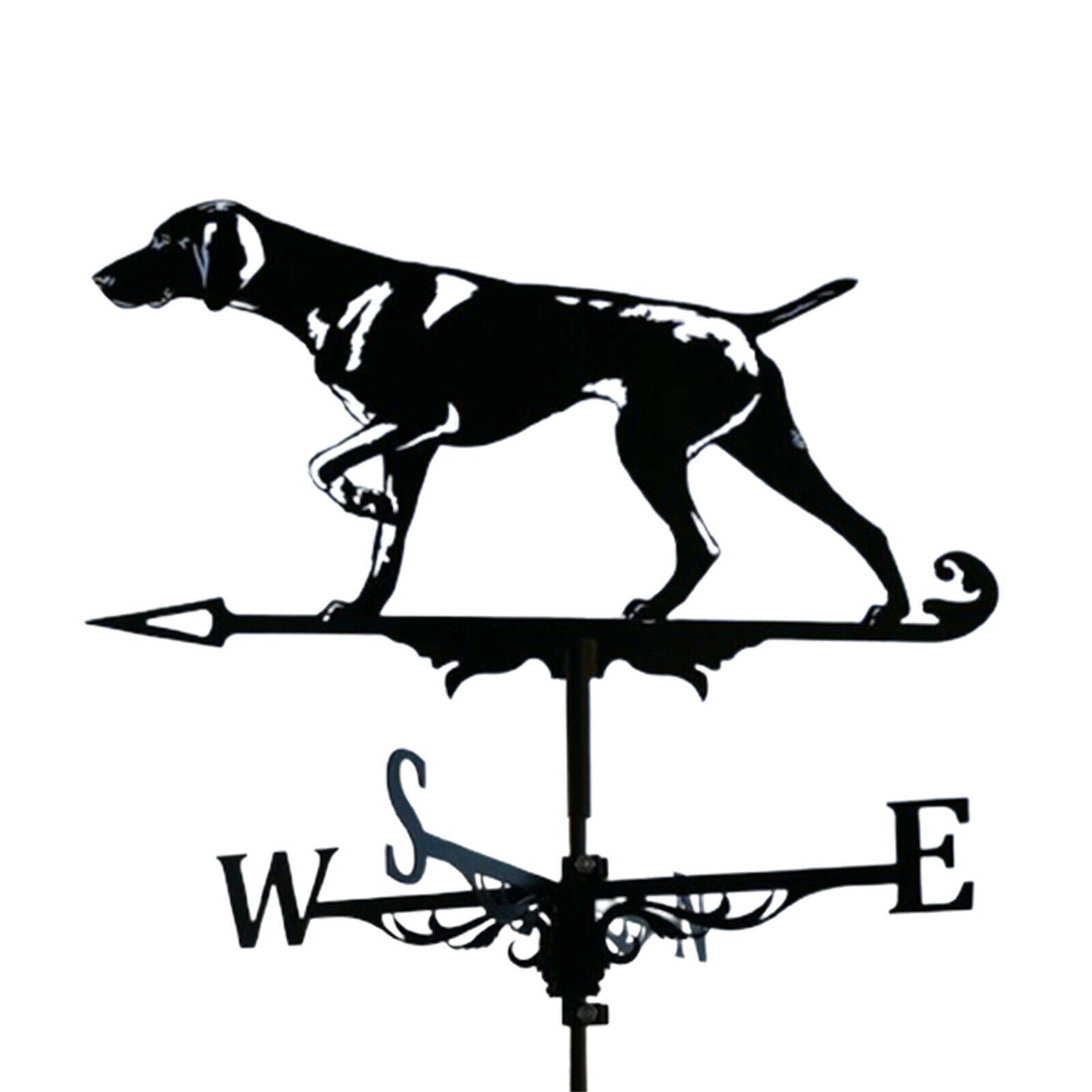 Retro Weather Vane Black Hound for Farm Outdoor Garden Stake Roof Decoration