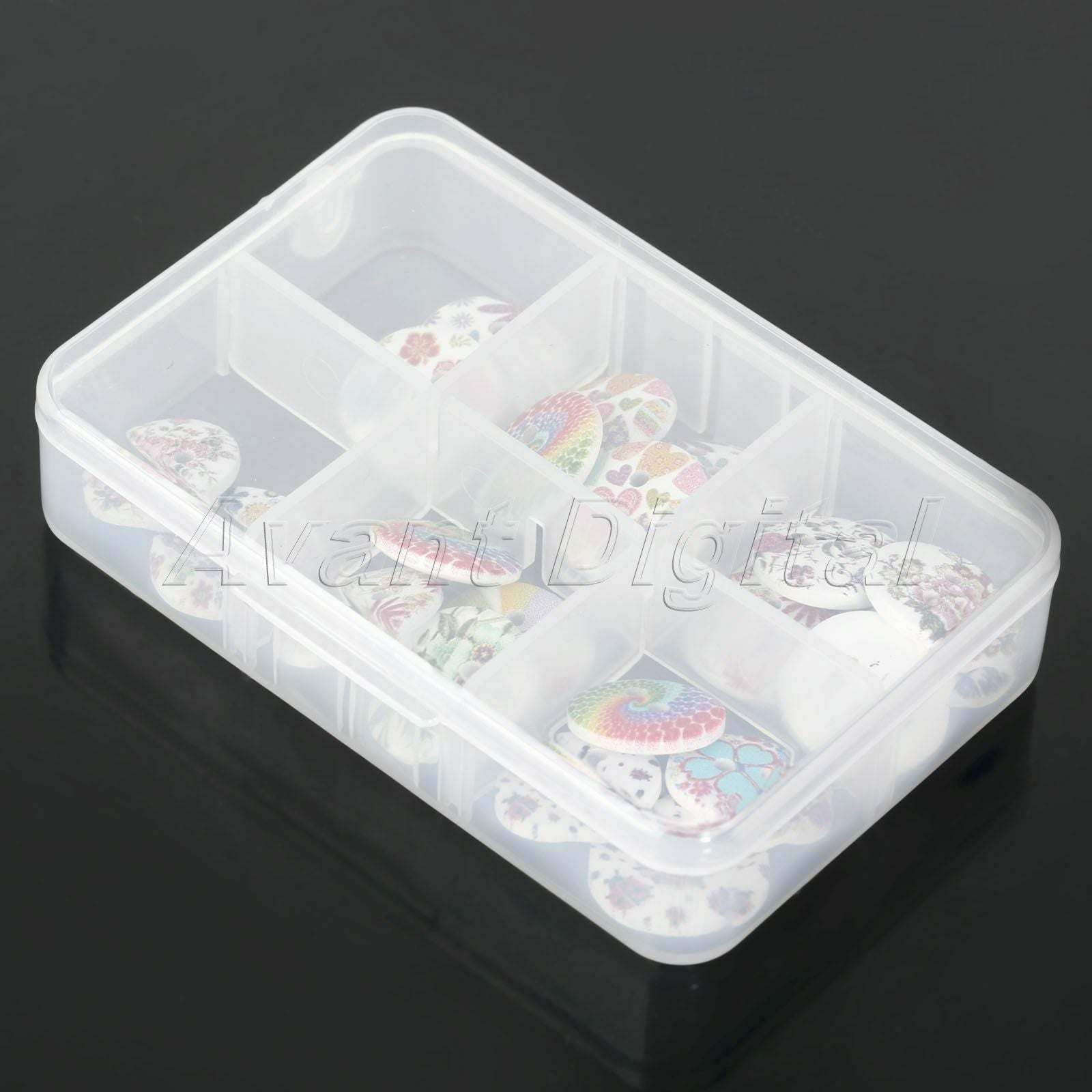Clear Pocket Storage Box Pill Medicine Case Container Portable Organizer 6 Slots