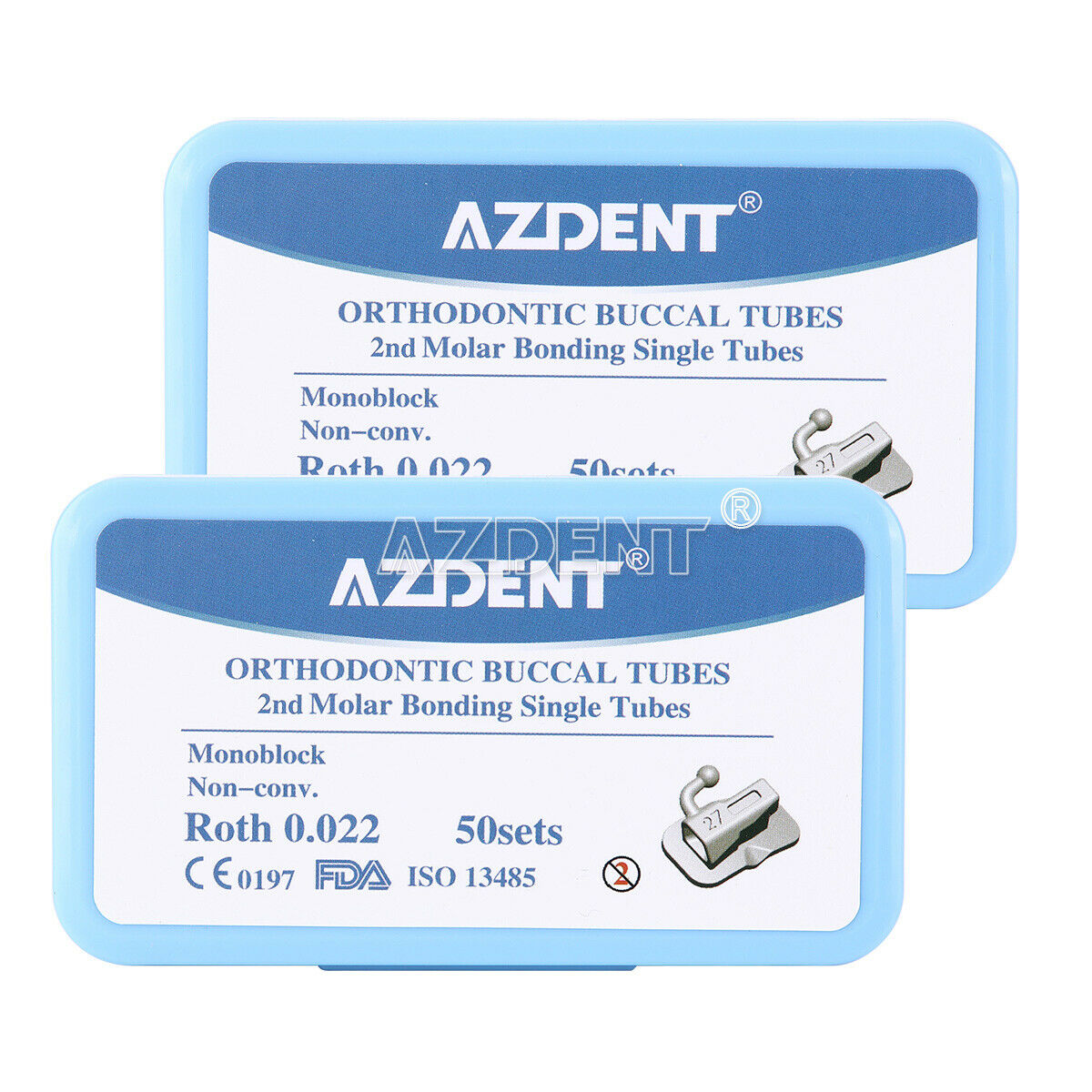 50 Set Dental Orthodontic Monoblock Buccal Tube 2nd Molar Bondable Roth 022 Bond