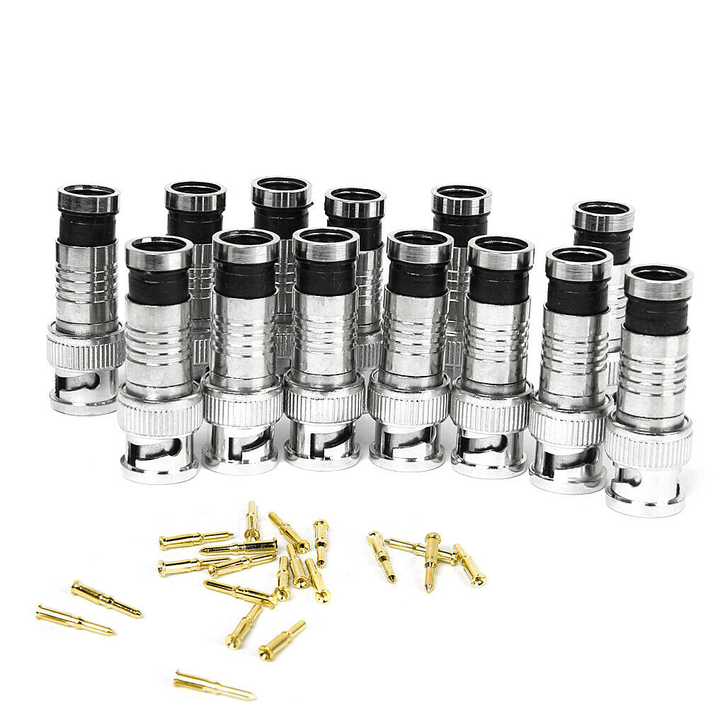 20x BNC Compression Connector RG59/RG60  Coax Coaxial Cable Adapter Male