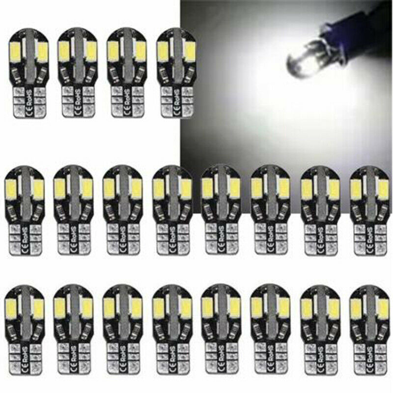 10 x T10 194 168 W5W 5730 8 LED SMD White Car Side Wedge Light Lamps Set Can SJ