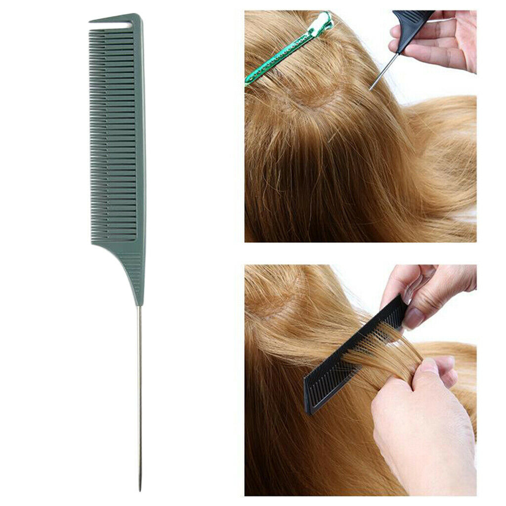 3x Women Pro Plastic Fine One-way Weaving Highlighting Foiling Hair Comb
