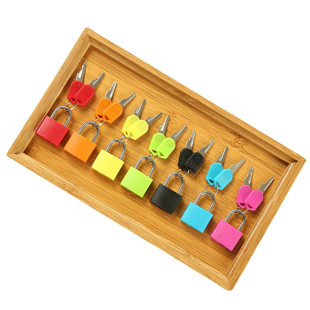 7Pieces Colorful Key&Lock Set in Wooden Salver Kids Montessori Teaching Aids