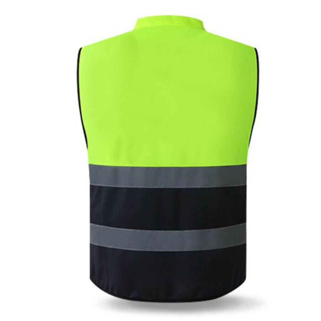 3X Reflective Vest Safety Sleeveless Waistcoat with Zipper Yellow F