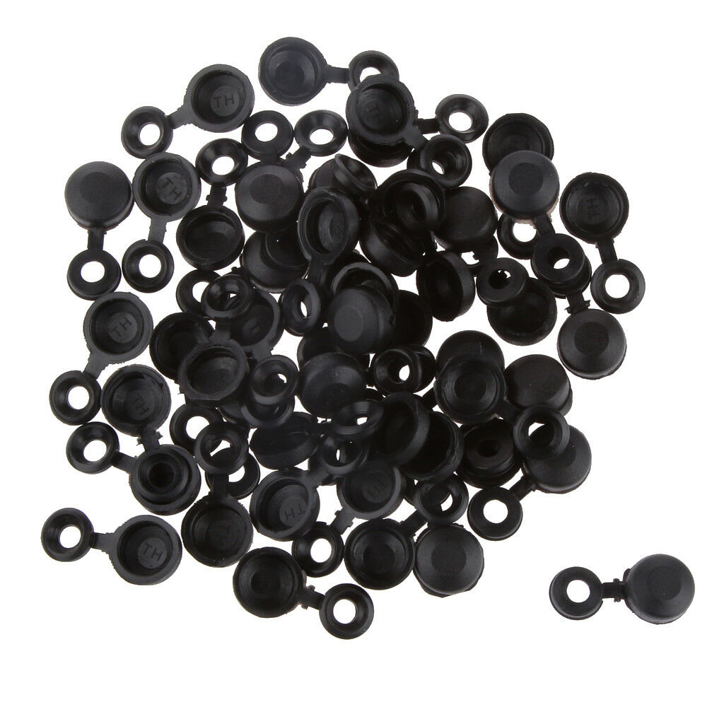 Pack of 50 Pieces Hinged Plastic Screw Washer Cover for 6g 8g Screws Black