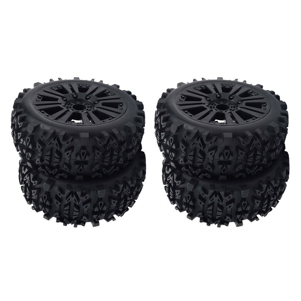 Pack of 4 Rubber Tires Crawler Climbing 1/8 RC Truggy Truck DIY Accessory
