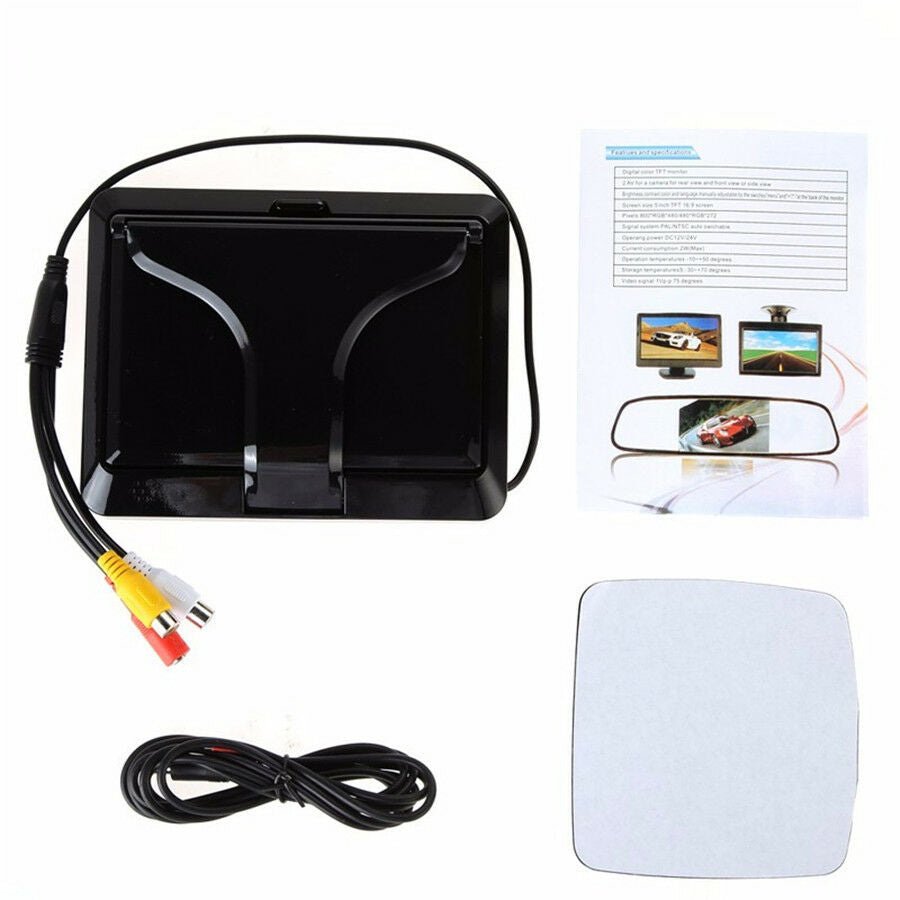 5 Inch Digtal TFT LCD Monitor Foldable Car Rear View Monitor For Camera DVD VCR