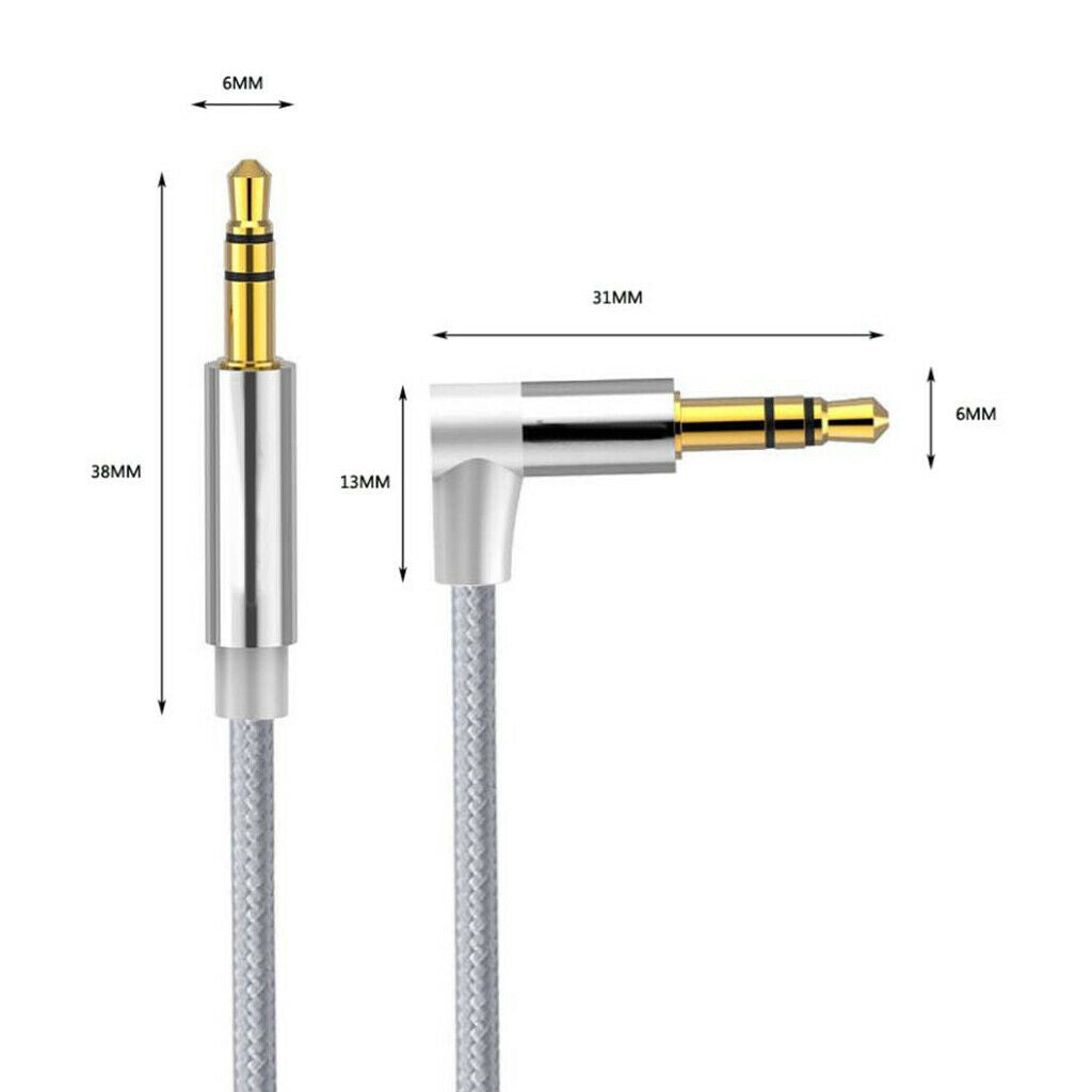 3.5mm Audio Cable Nylon Braided Male to Male Aux Cord 50cm