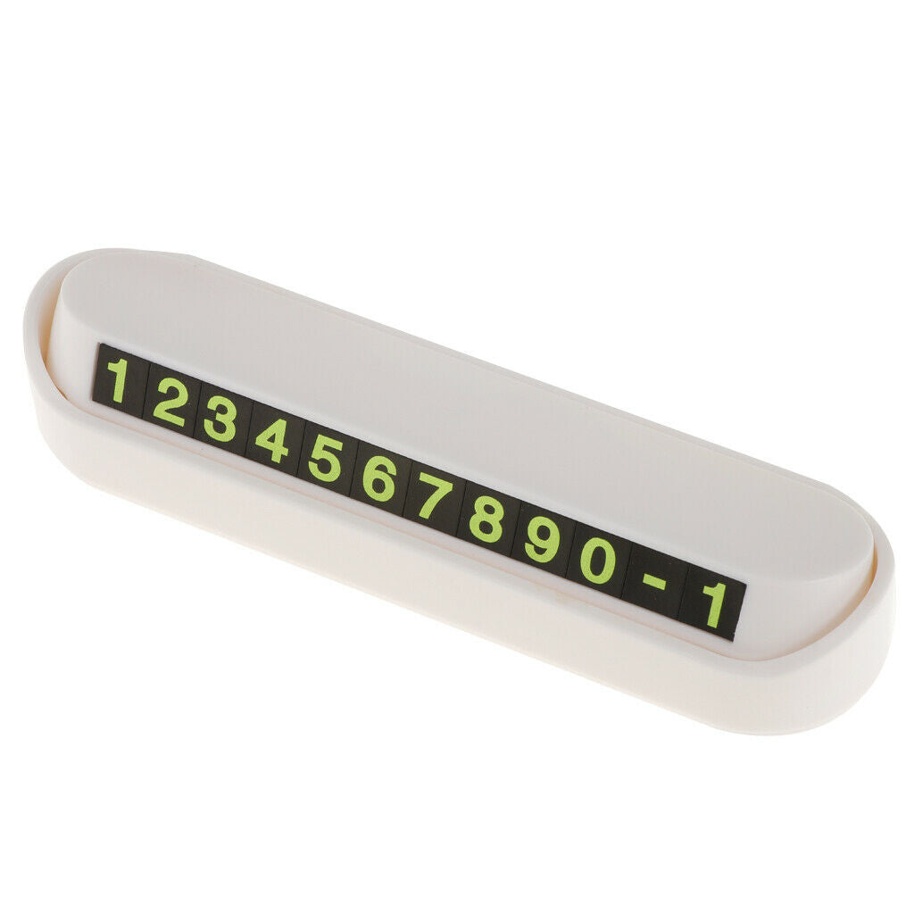 Temporary Parking Card Magnetic Phone Number Plate Holder Sucker  White