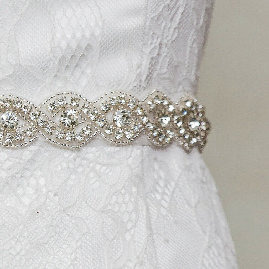 Gorgeous Crystal Wedding Dress Belt Bride Bridesmaid Applique Sash Alloy