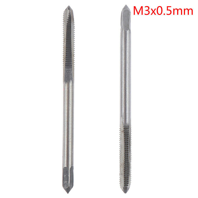 2pcs Straight Fluted Screw Thread Metric Plug Hand Tap Drill Hand M3*0.5.l8