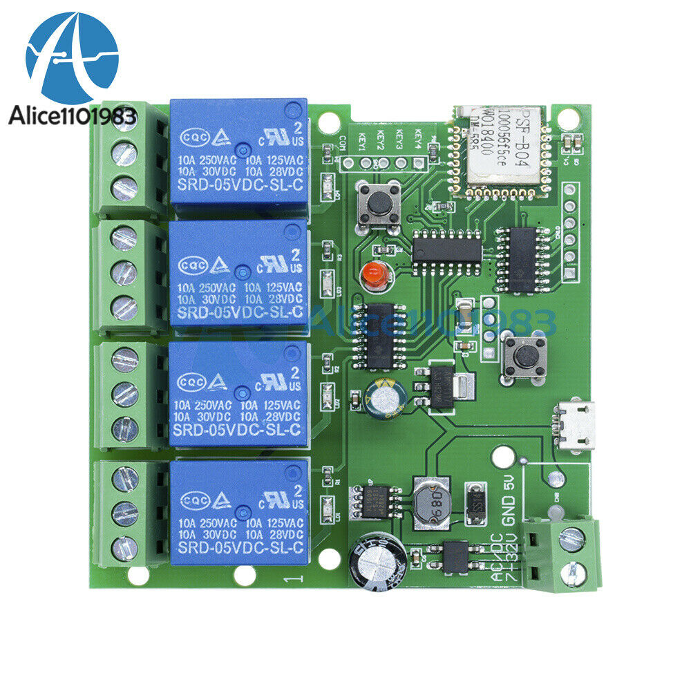 DC 7-32V 2/4 Channel Smart Switch WiFi Wireless Relay Module Remote Control