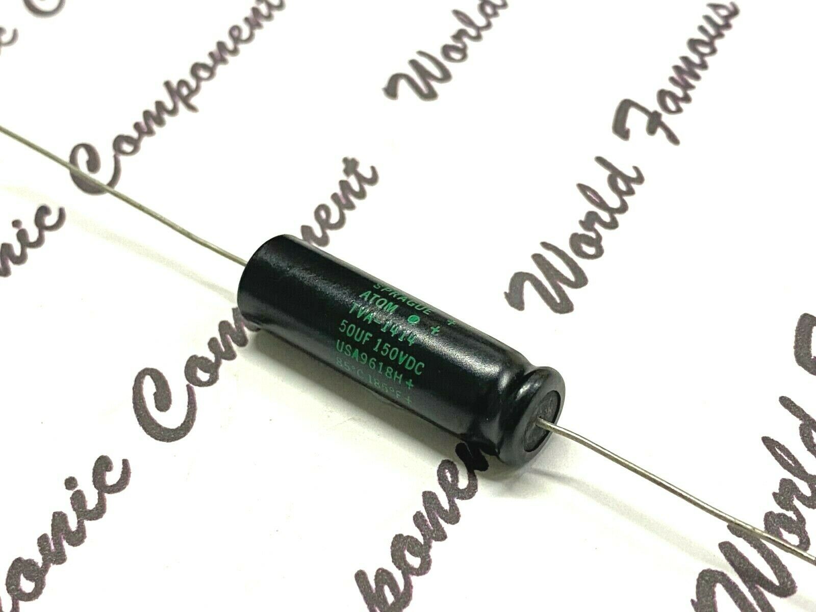 1pcs - SPRAGUE ATOM 50uF 150V NP TVA-1414 Axial Electrolytic Capacitor