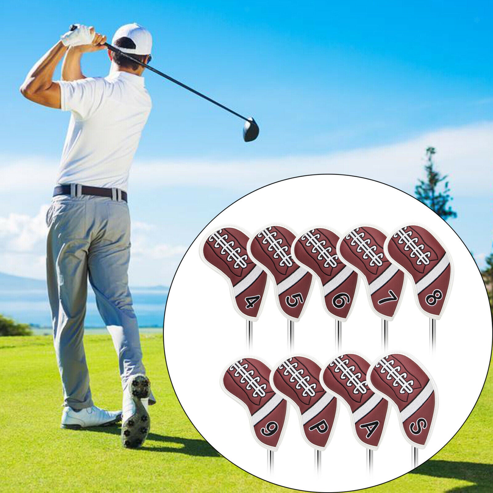 9x Golf Iron Covers for Club Headcovers 4 5 6 7 8 9 P A S Universal Protect