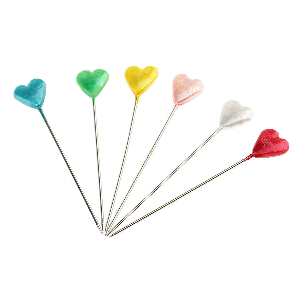 30pcs Multicolor Hijab Scarf Pins Safety Pins Tailor Sewing Pin Heart Design