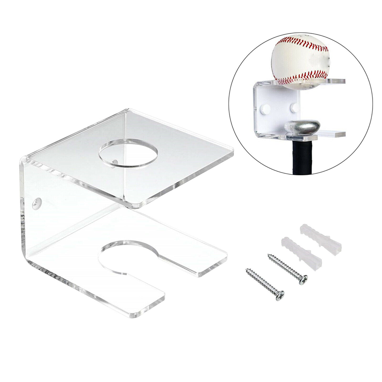 Baseball Softball Bat Rack Display to Hold up to 1 Bats and 1 Baseball Holder