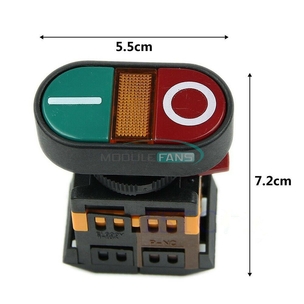Red Green Power ON OFF Light Indicator Momentary Switch Start Stop Push Button