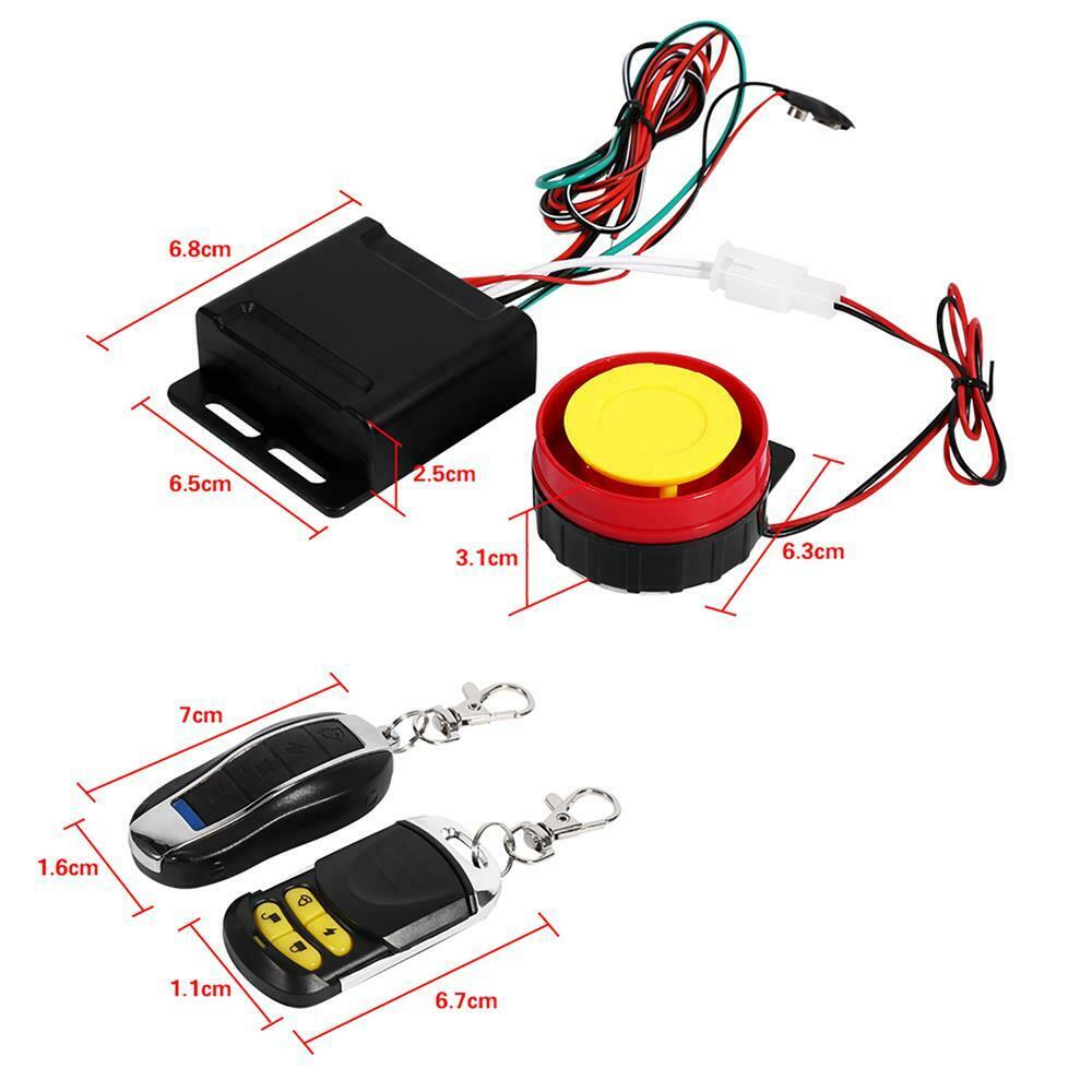 Motorcycle Scooter Anti-theft Security Alarm System 125db Remote Control Shell