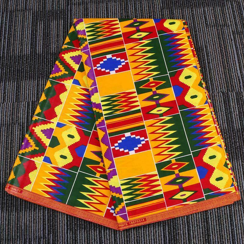 1 Yard Wax Printing Cotton Fabric Ethnic Orange Batik Clothing Dress Sewing DIY