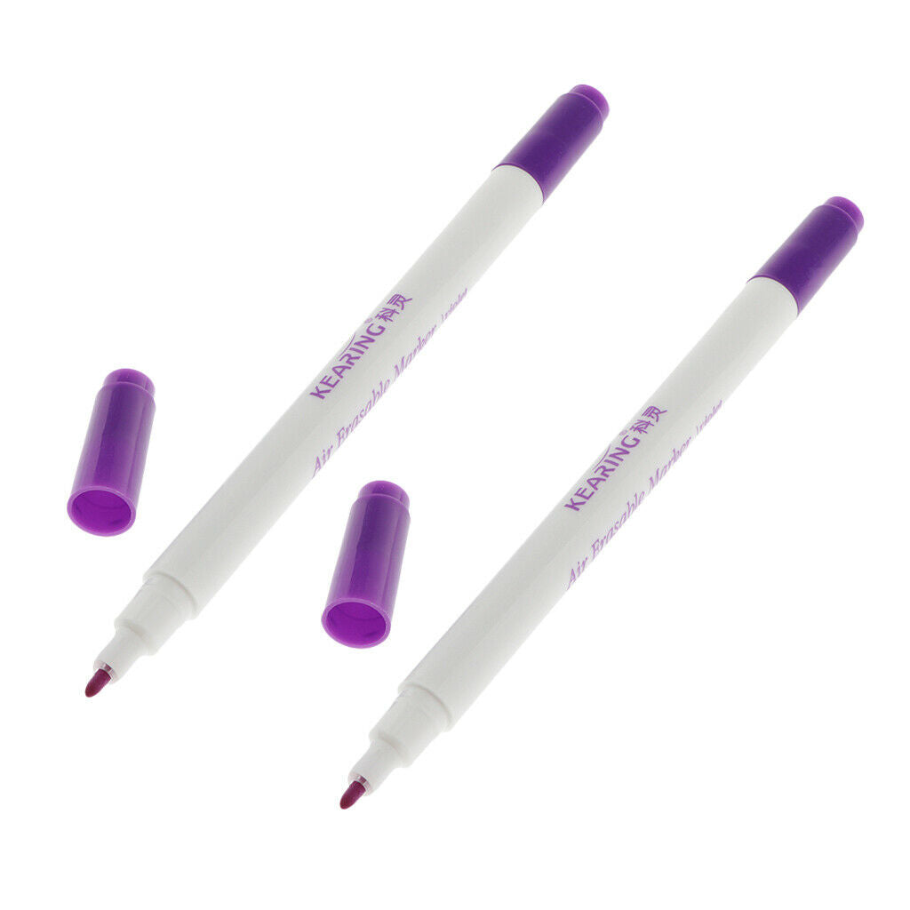 2 Pack Air Erasable Pen Fabric Marker for Dressmaking Embroidery Patchwork