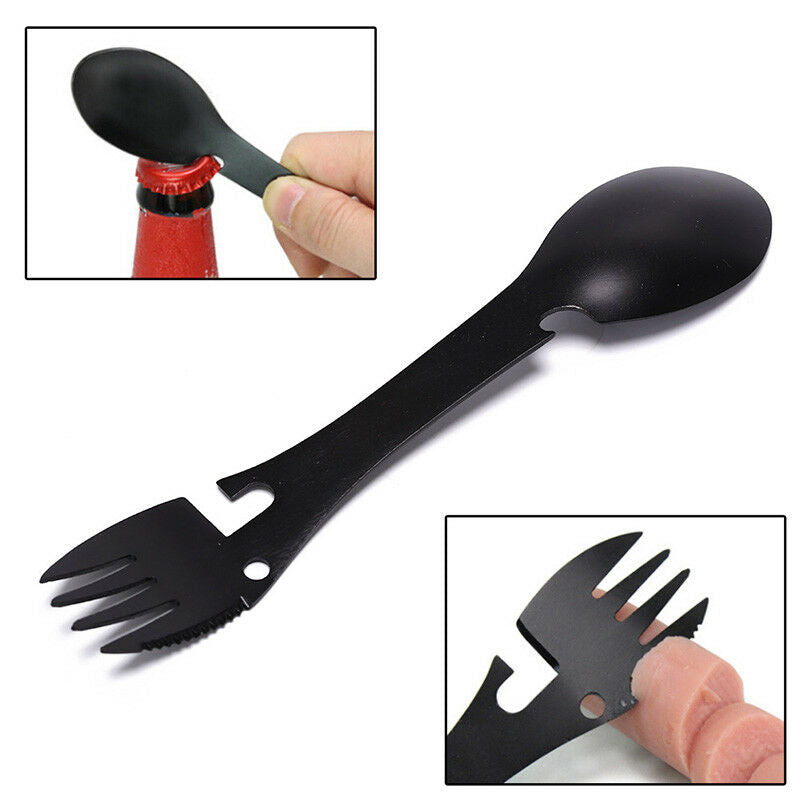 multifunctional camping cookware spoon fork bottle opener outdoor survival to.DD
