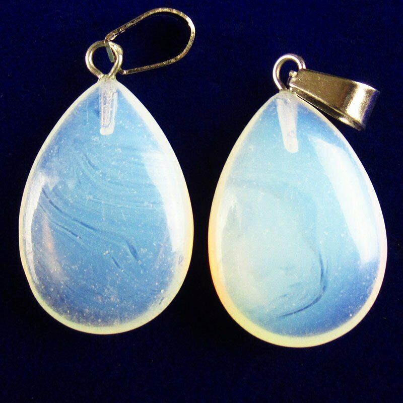 10pcs 27x16x6mm Natural Opal Opalite Teardrop 33g Pendant Bead A-123SK