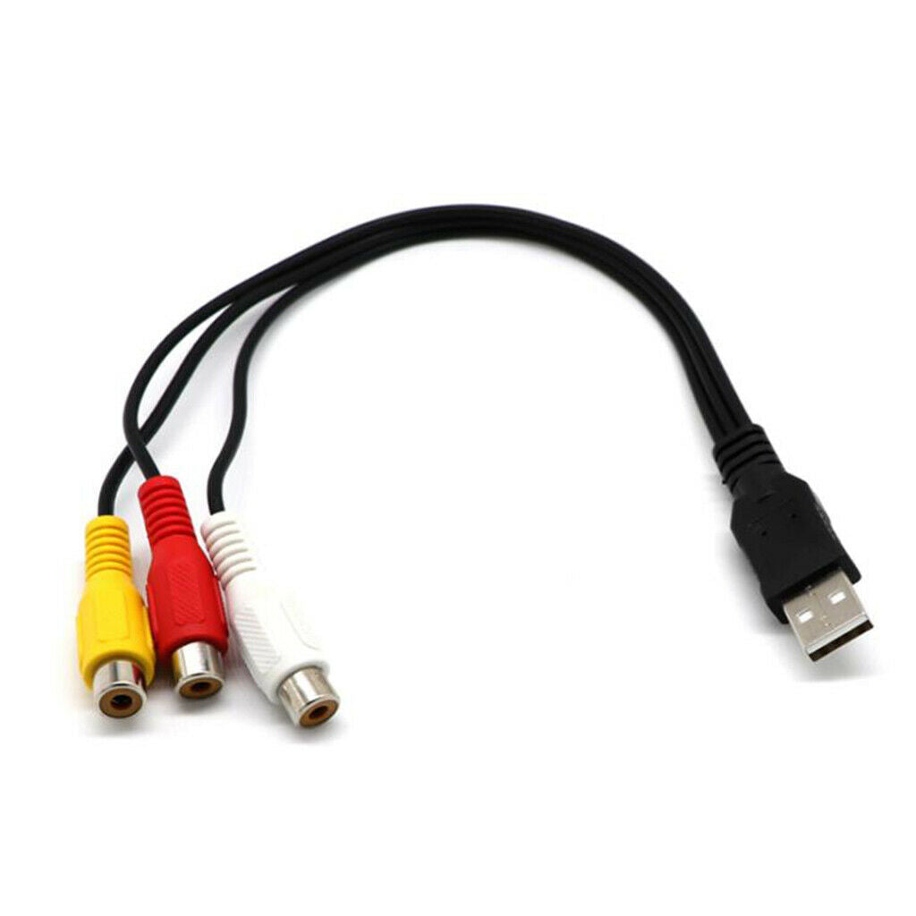 USB to 3 RCA RGB Video AV Splitter Adapter Cable Wire for HDTV