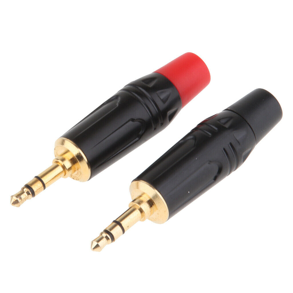4Pcs 3.5mm 3Pole Male Headphone Stereo Jack Plug Metal Audio Soldering Connector